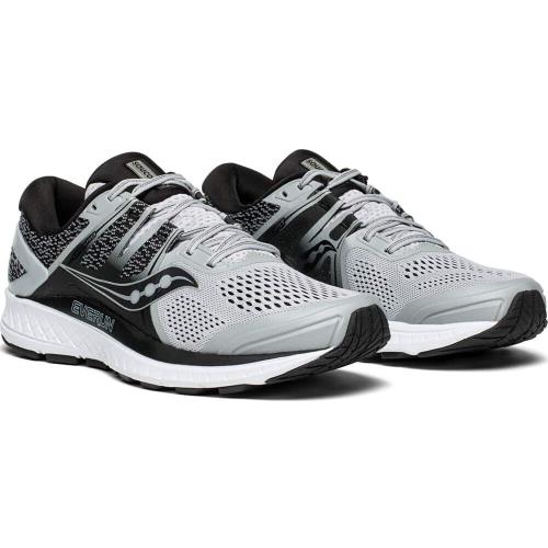 Saucony Men`s Omni Iso Shoes Grey/black 9.5W - Gray