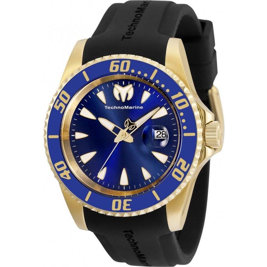 Technomarine Men`s Manta Sea Blue Dial Quartz Gold Watch TM-220115