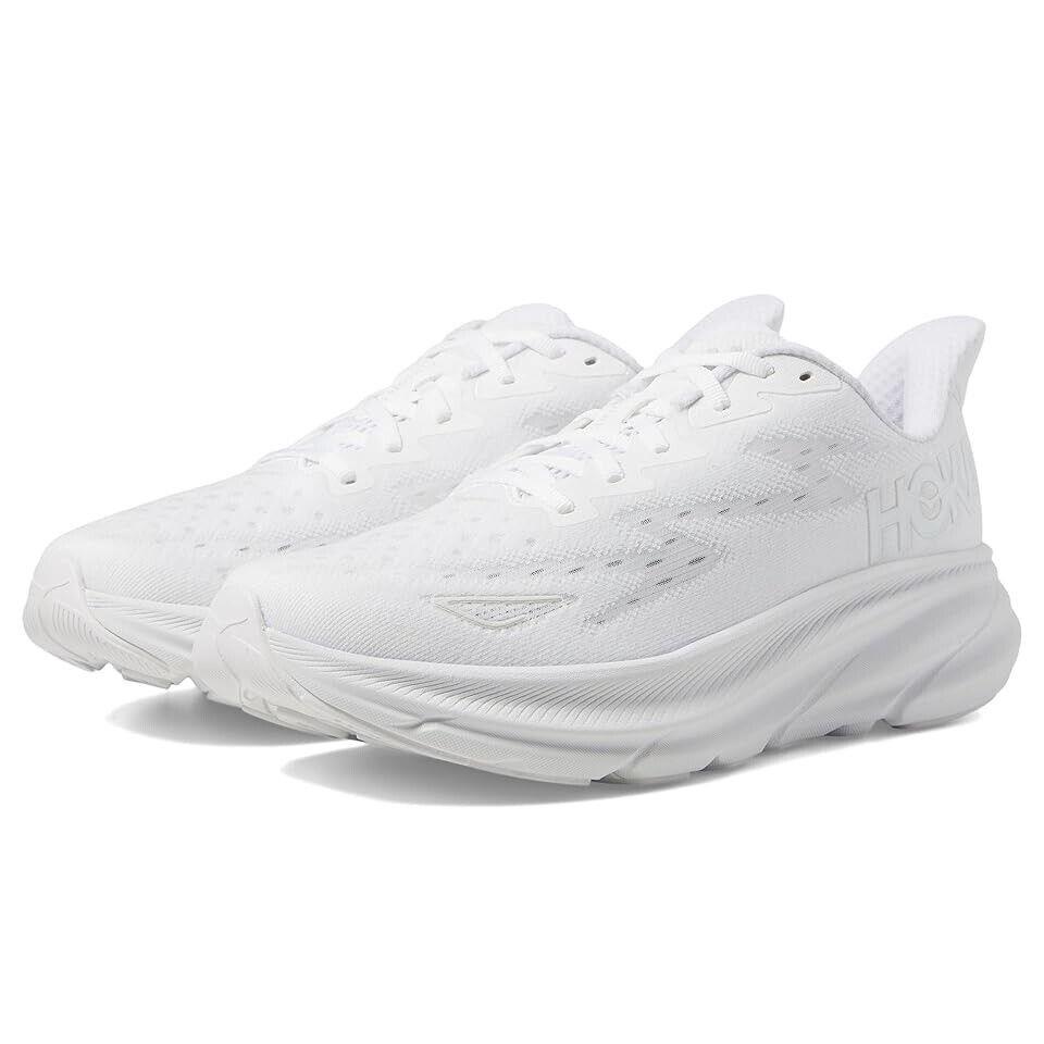 Hoka Z7216 Women`s White Clifton 9 Running Athletic Shoes Size 9 D