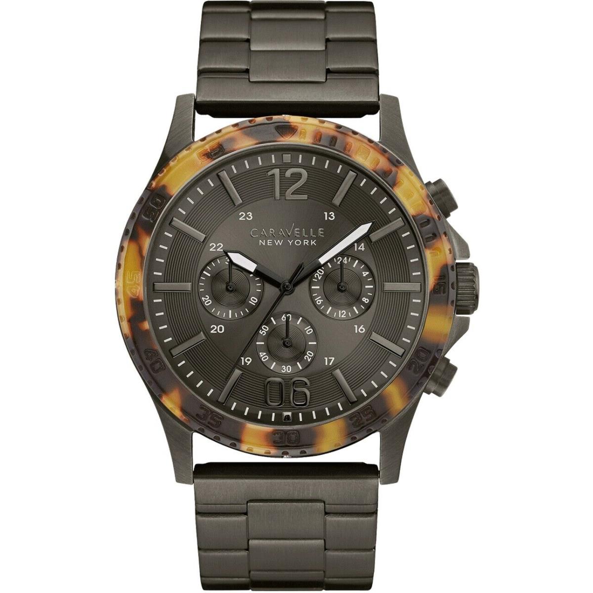 York Men S Chronograph Stainless Steel Gray Watch 45A125 by Caravelle