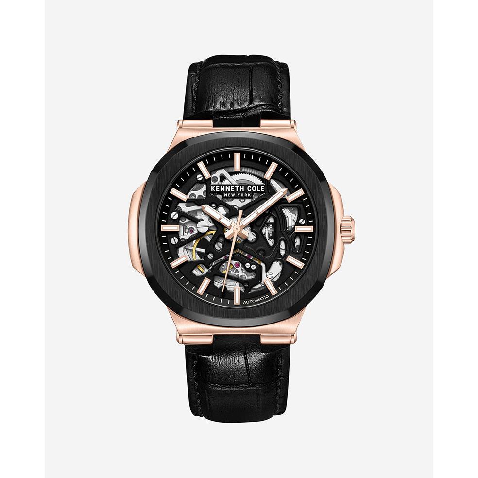 Kenneth Cole York 45.5mm Automatic Black-rose Gold Mens Watch KCWGX0046204