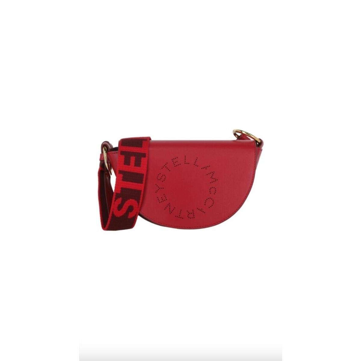 Stella Mccartney Linea Logo Vegan Leather Shoulder Bag Red Womens