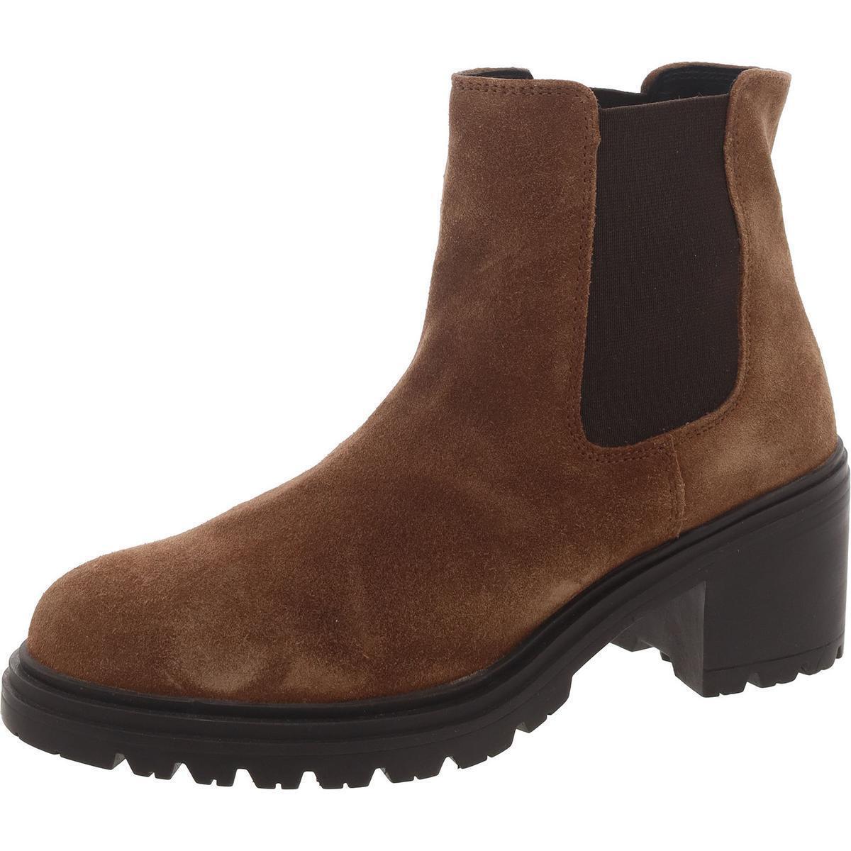 Geox Womens Damiana Brown Suede Chelsea Boots Shoes 38 Medium B M Bhfo 2828