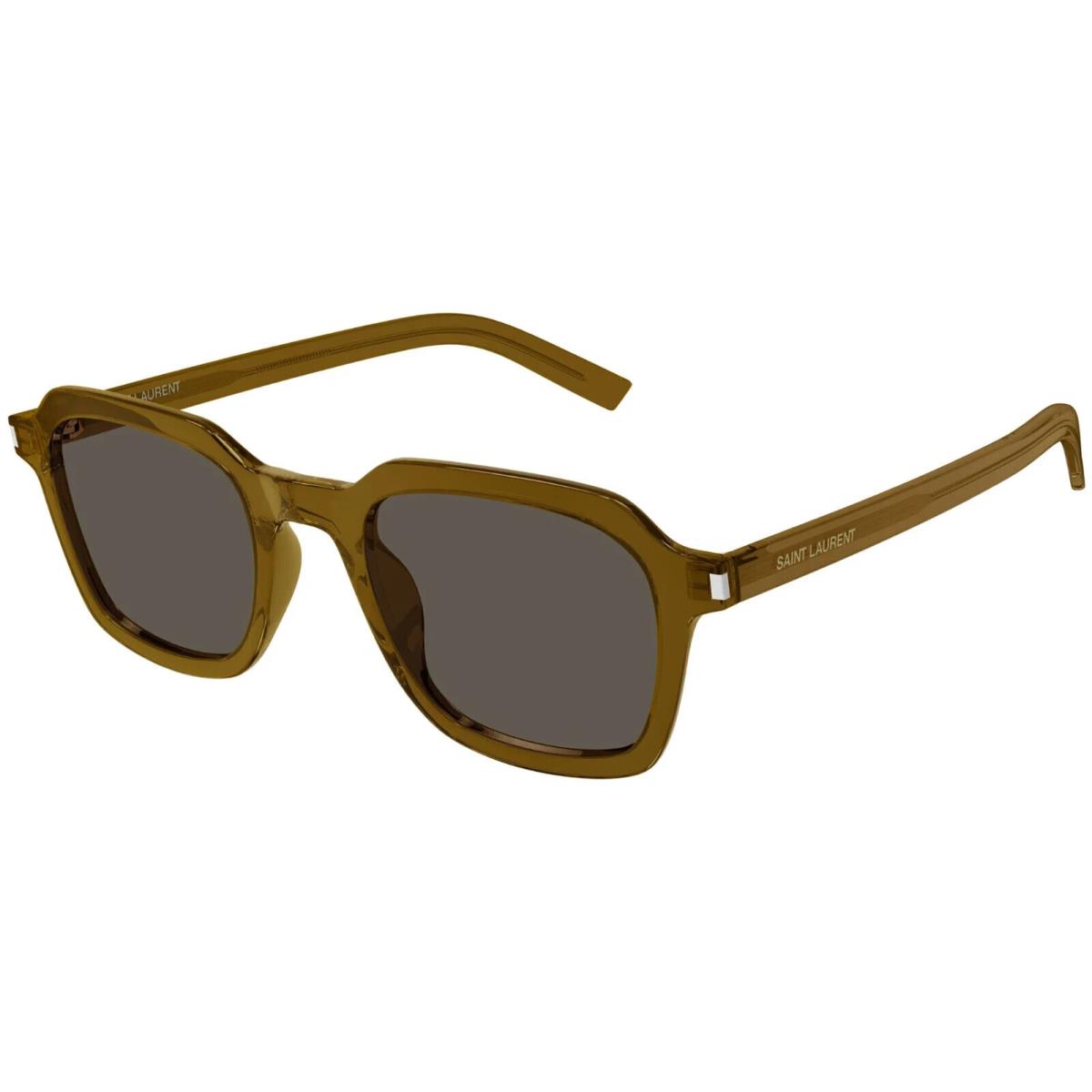 Saint Laurent Sunglasses SL-715-Slim-005 Rectangle Shiny Transparent Brown