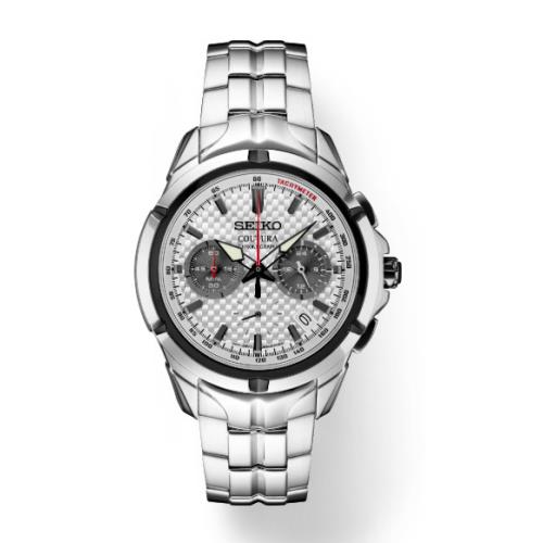Seiko Coutura Quartz Chronograph Silver Dial with Bracelet Men`s Watch SSB433