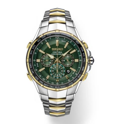 Seiko Coutura Radio Sync Solar Chronograph Green Dial and Bracelet Watch SSG022