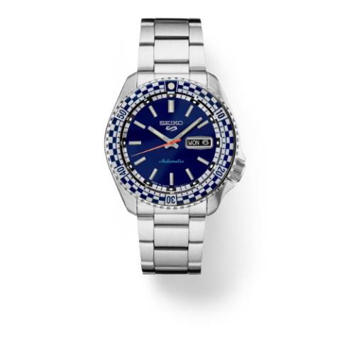 Seiko 5 Sports Special Edition Blue Dial Checkered Automatic Men`s Watch SRPK65