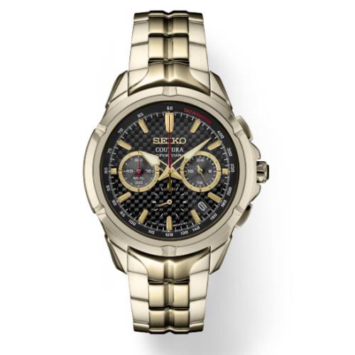 Seiko Coutura Quartz Chronograph Black Dial with Bracelet Men`s Watch SSB438
