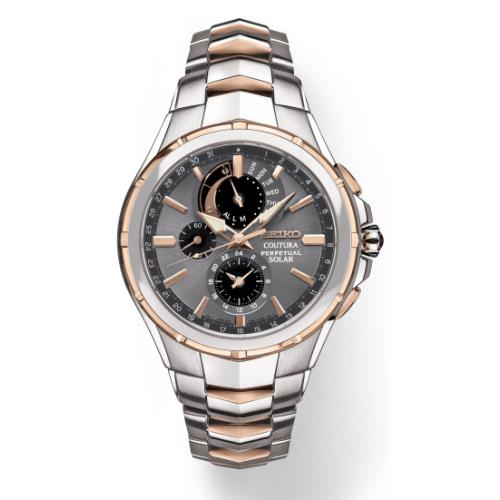 Seiko Coutura Perpetual Chronograph Gray Dial with Rose Gold Watch SSC788