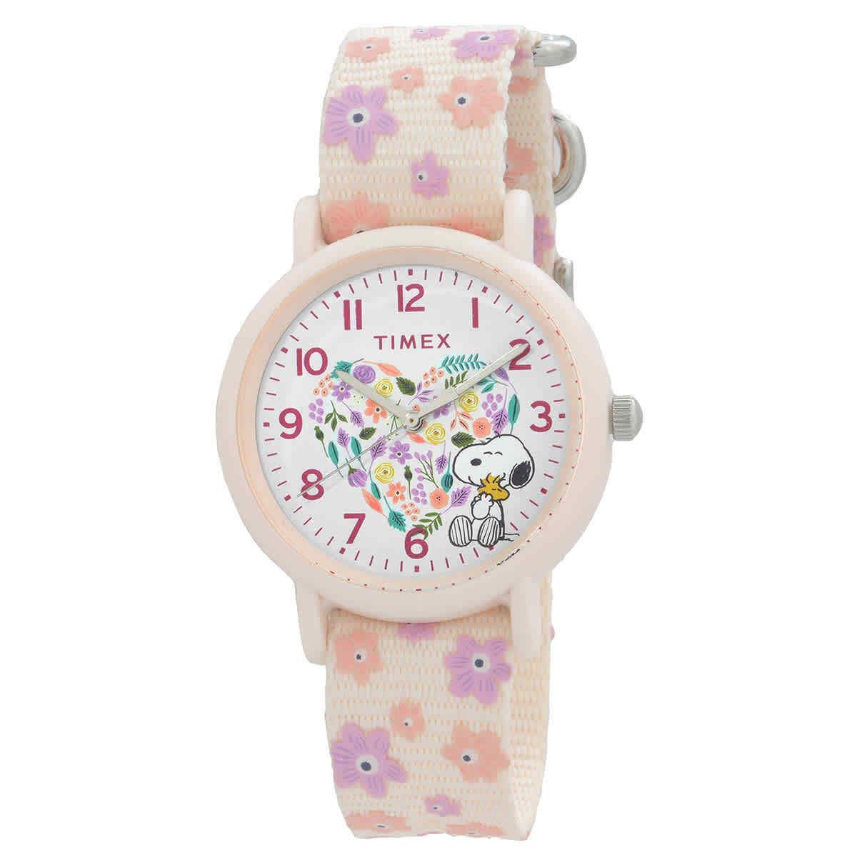 Timex Peanuts Quartz White Dial Ladies Watch TW2W33400