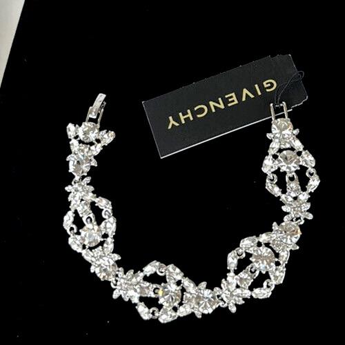 Givenchy Silver Tone Mixed Crystal Flex Bracelet