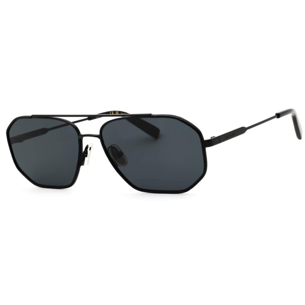 Salvatore Ferragamo Men`s Sunglasses Black Metal Navigator Frame SF303SLN 001