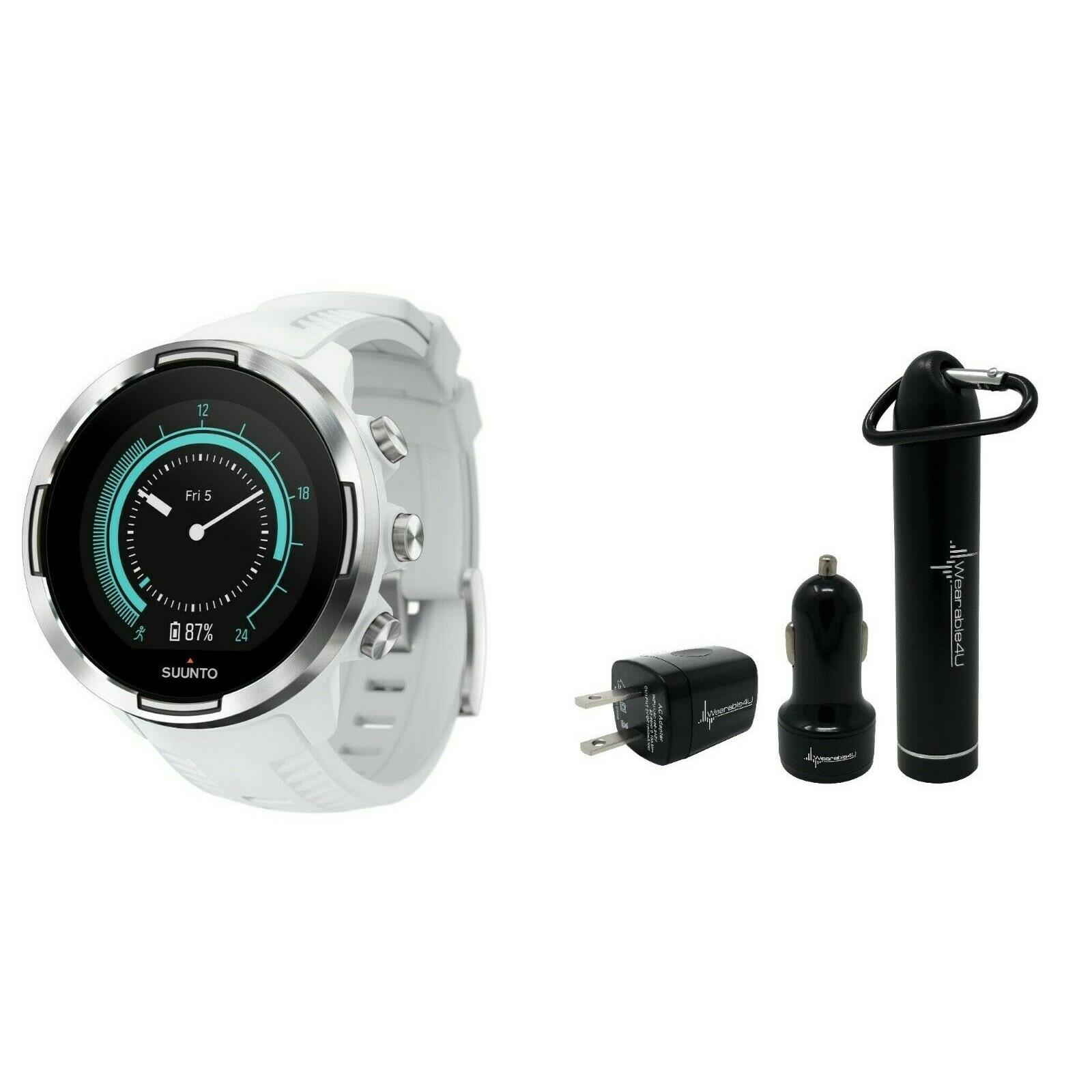 Suunto 9 Ultra-endurance Gps Watch White with Wearable4U Power Pack Bundle