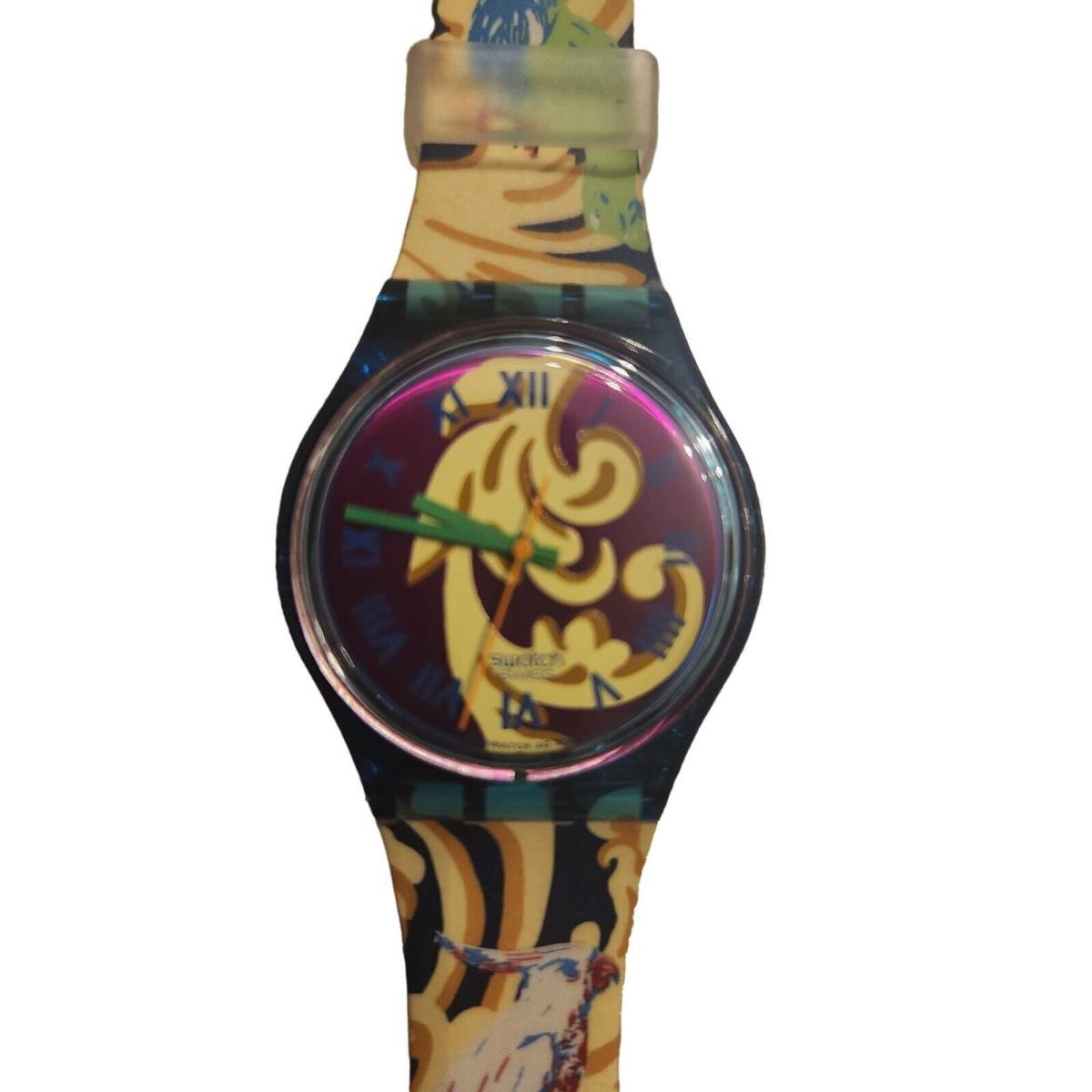 Vintage  Watch Perroquet gn119 Old Stock. Vibrant Colors. Fun  by Swatch