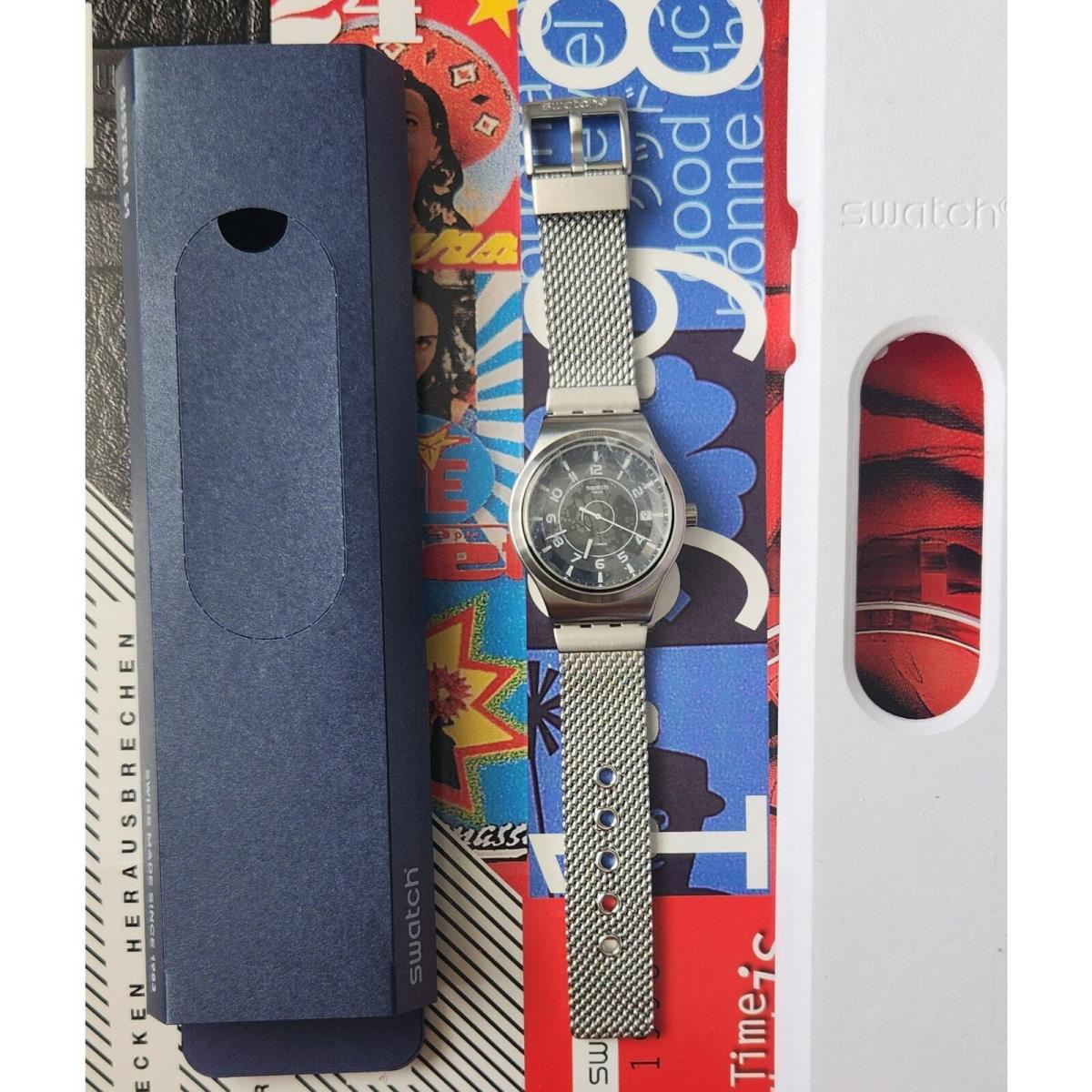 Swatch Watch Sistem Meche YIS418MA Sistem 51 Automatic Watch with Milanese Band