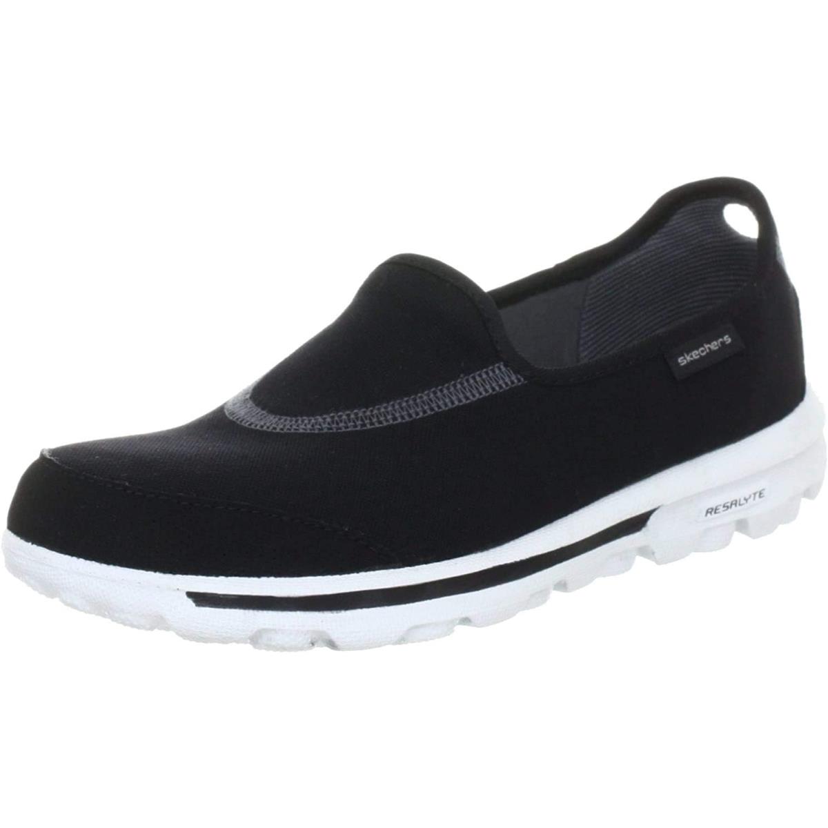 Skechers Women`s Go Walk Slip-on Walking Shoes Black/White