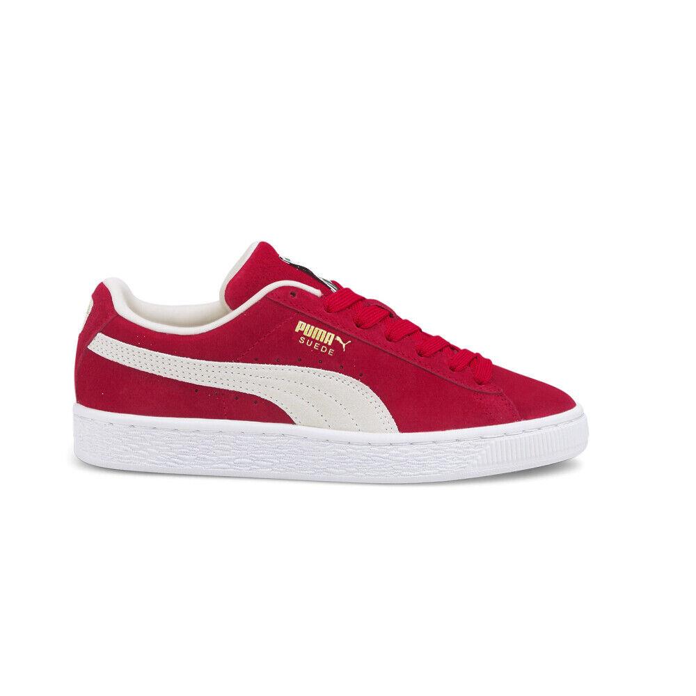 Puma Suede Classic Xxi Lace Up Youth Boys Red Sneakers Casual Shoes 38056002 - Red