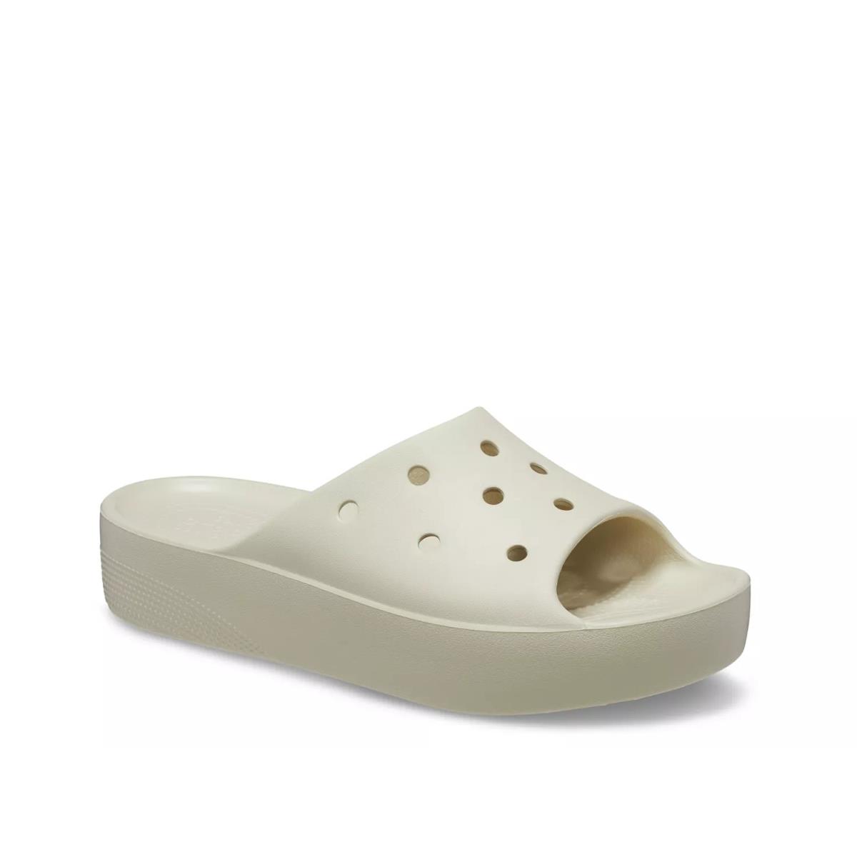 Woman`s Sandals Crocs Classic Platform Slide Sandal Bone
