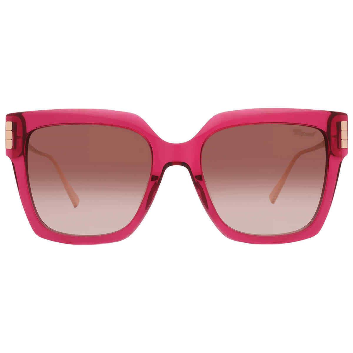 Brown Pink Gradient Square Ladies Sunglasses SCH353M 04GB 54 by Chopard