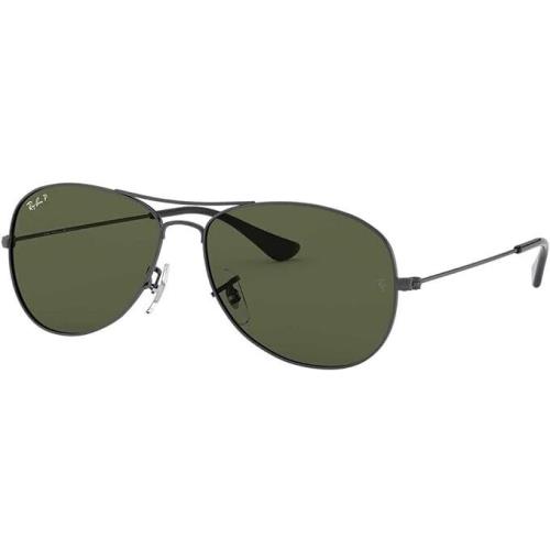 Ray-ban Men`s RB3362 Cockpit Aviator Sunglasses Gunmetal/G-15 Green Polarized