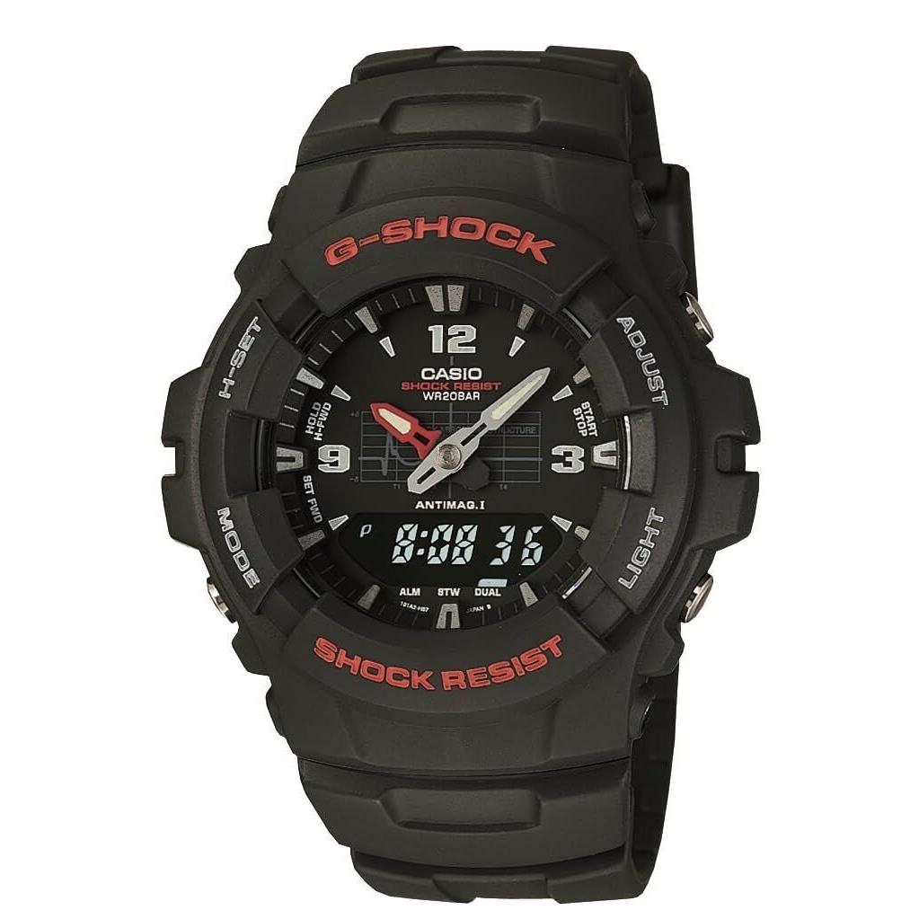 Casio Men`s G100-1BV G-shock Classic Analog-digital Japanese Quartz Black Watch