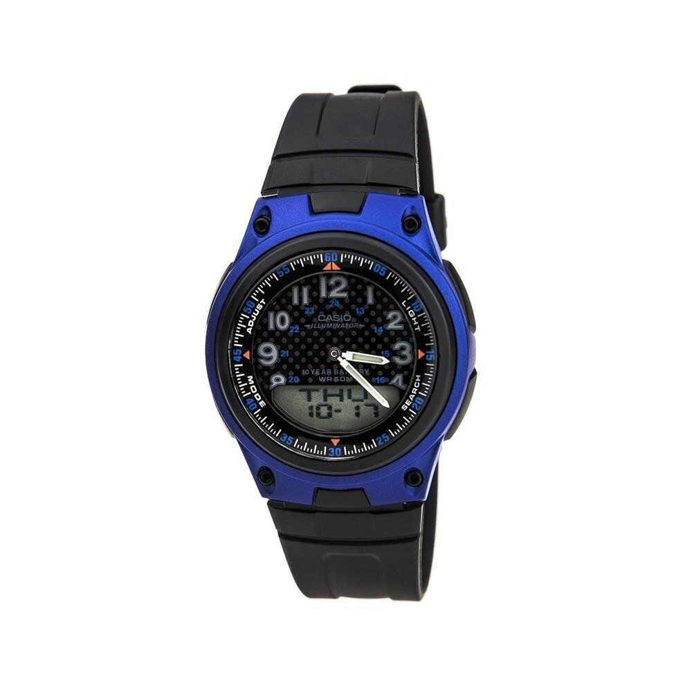Casio Vintage Illuminator Ana-digi Retro Telememo Watch AW80-2BV - Manufacturer Face: Blue/Black, Manufacturer Band: Blue/Black