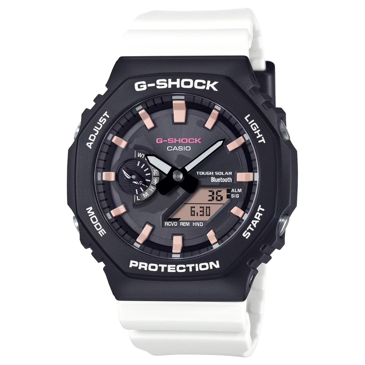 Casio G-shock Black Dial White Resin Strap Watch GAB2100CD1A7