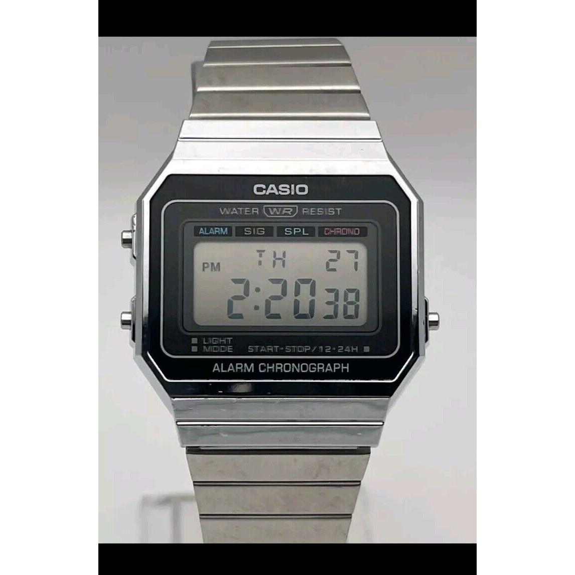 Casio Digital Watch 3472/3479 A700W Vintage Silver Metal Band with Manual