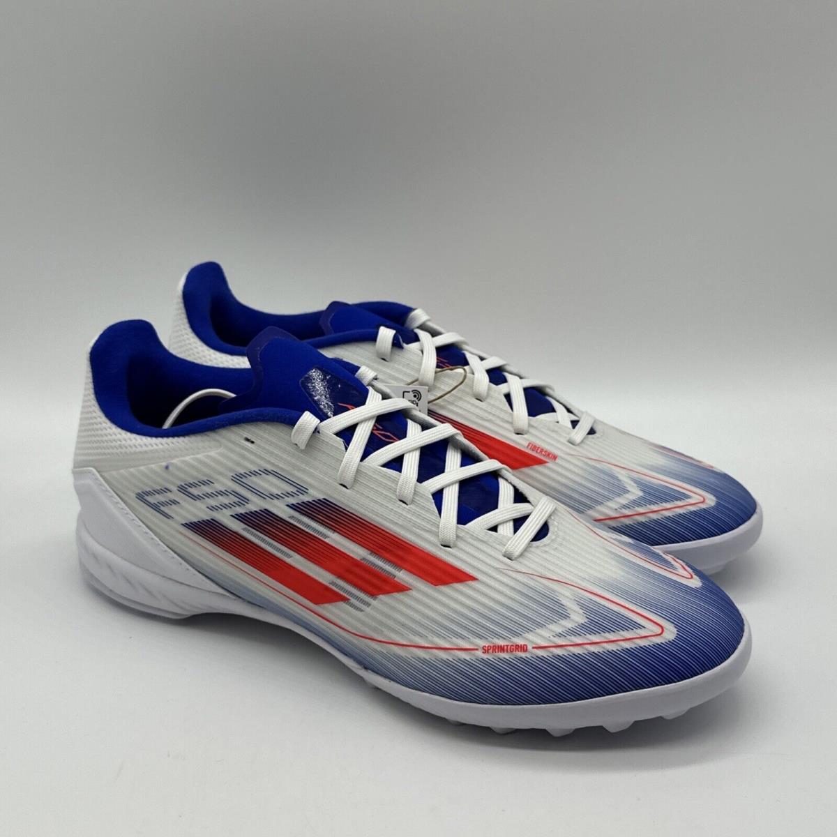 Adidas F50 League TF Turf Soccer Shoes Mens Size 8.5 White/solar Red/lucid Blue