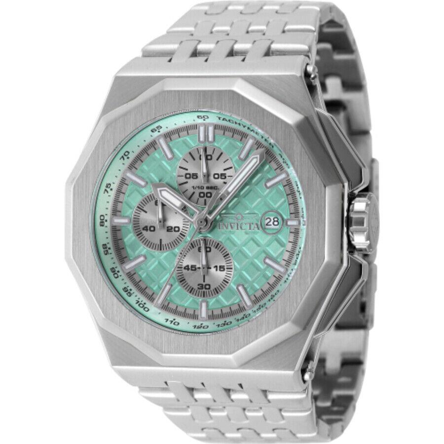 Invicta Akula Chronograph Date Quartz Turquoise Dial Men`s Watch 47389