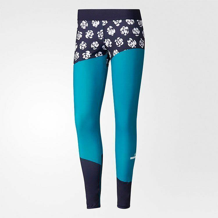 Adidas by Stella Mccartney Women Floral Stretchy Run Long Tights Collants Size L