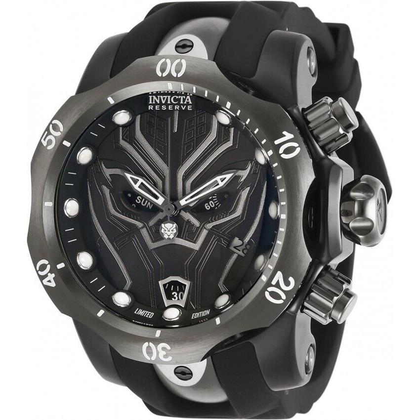 Invicta 32433 Reserve Black Panther Men`s 52mm Black Venom Silicone Strap Watch