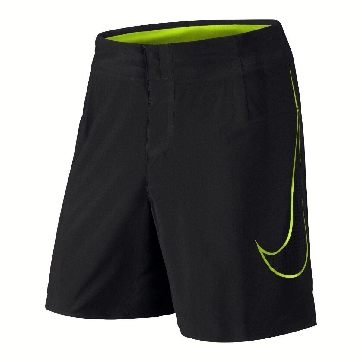 Nike 7 Instinct Black Volt Running Shorts W/liner Mens Waist 30 S 32 M 36 L