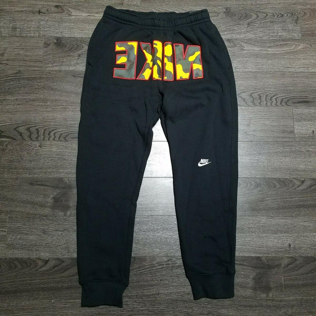 Nike Sportswear Club Cuff BB Black Camo Joggers Sweatpants Mens Medium
