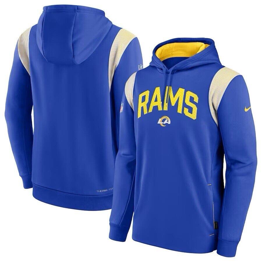 Large Los Angeles Rams Nike Sideline Pullover Hoodie - Blue