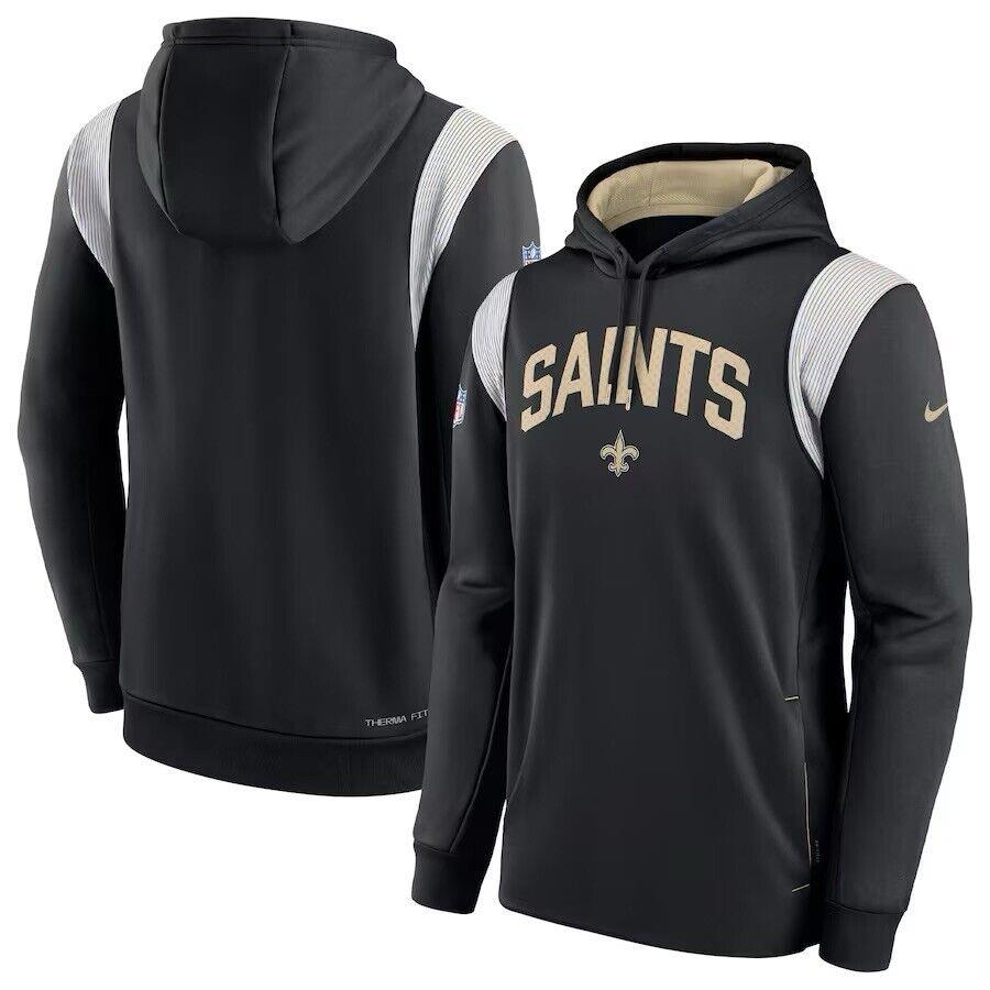 Large Orleans Saints Nike Sideline Pullover Hoodie - Black