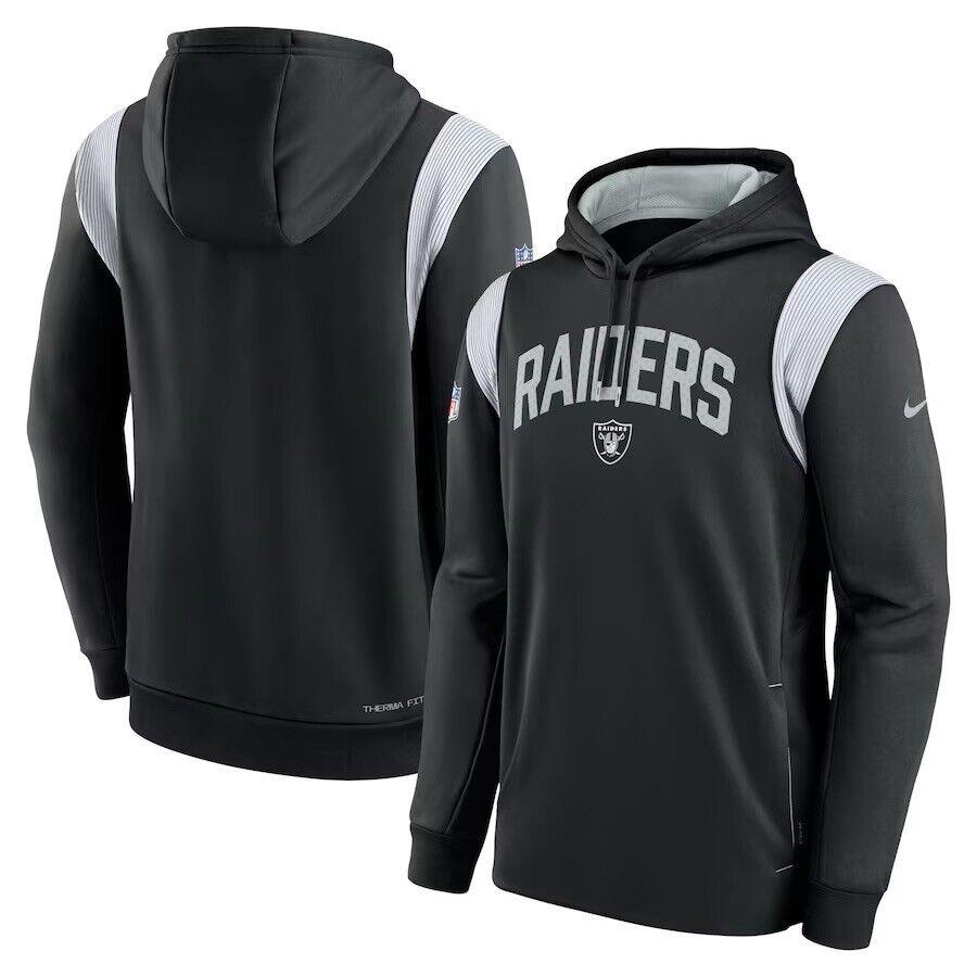 Large Las Vegas Raiders Nike Sideline Pullover Hoodie - Black