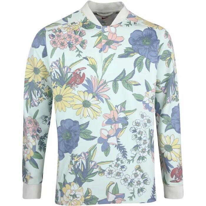 Nike Golf Pullover LS Floral Hybrid Barely Green Size Small DH1943-394
