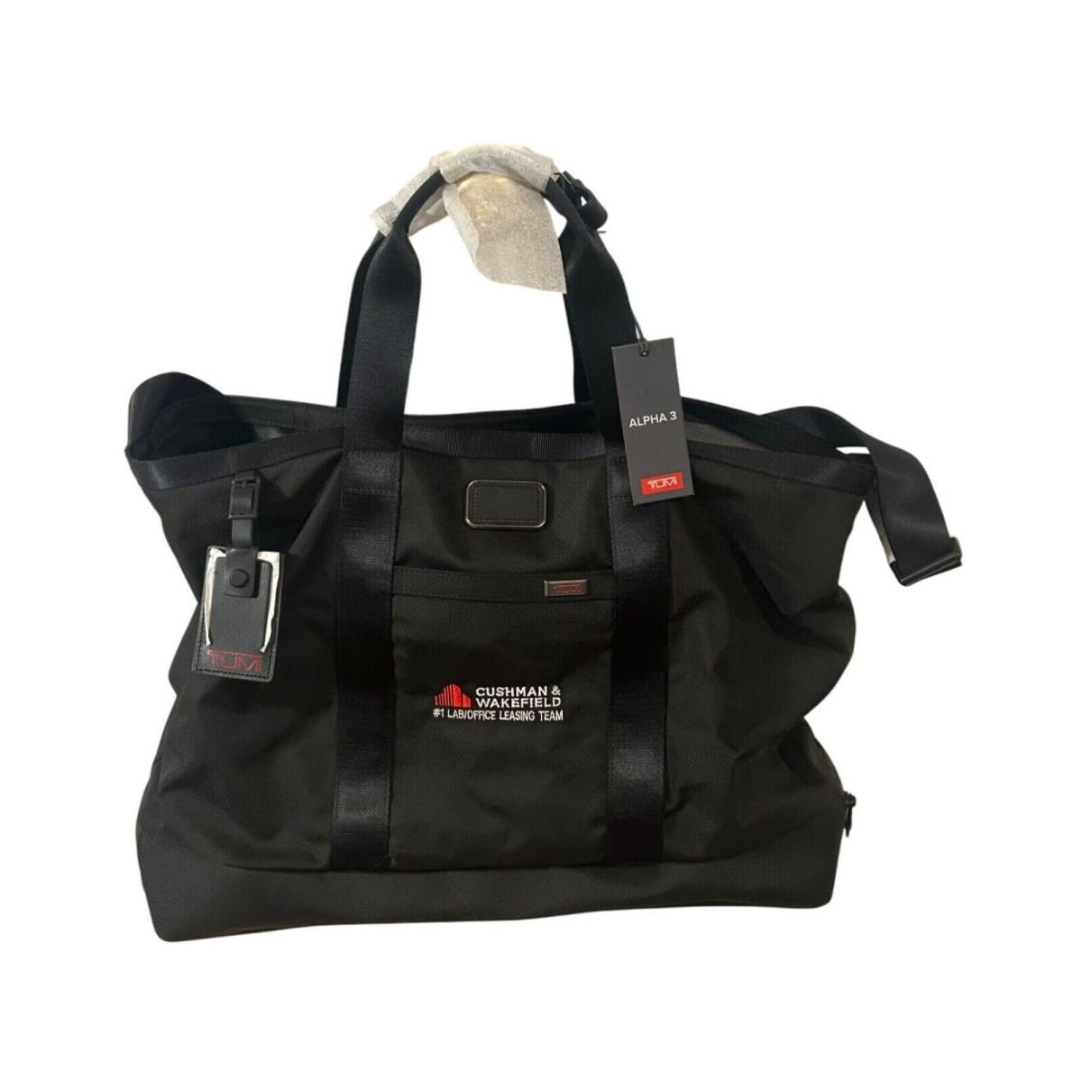 Tumi Alpha 3 Carryall Tote Bag Black Fxt Ballistic Nylon Leather