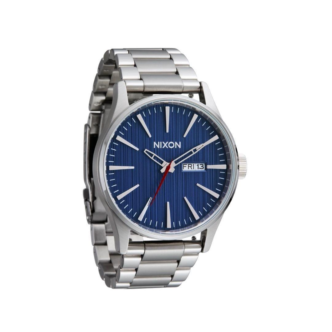 Nixon Sentry SS Watch Silver/indigo Stainless Steel Analog Watch