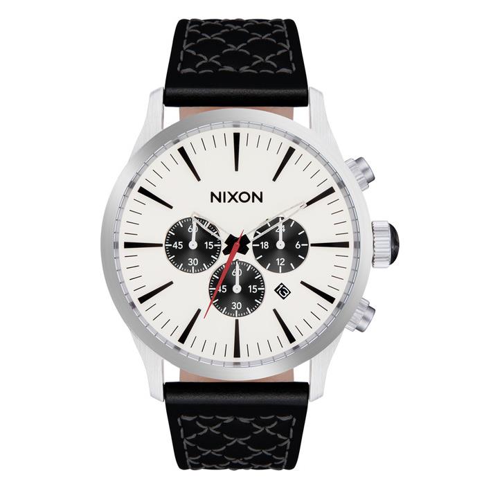 Nixon Sentry Chronograph Leather Strap Men`s Watch A1391-5267