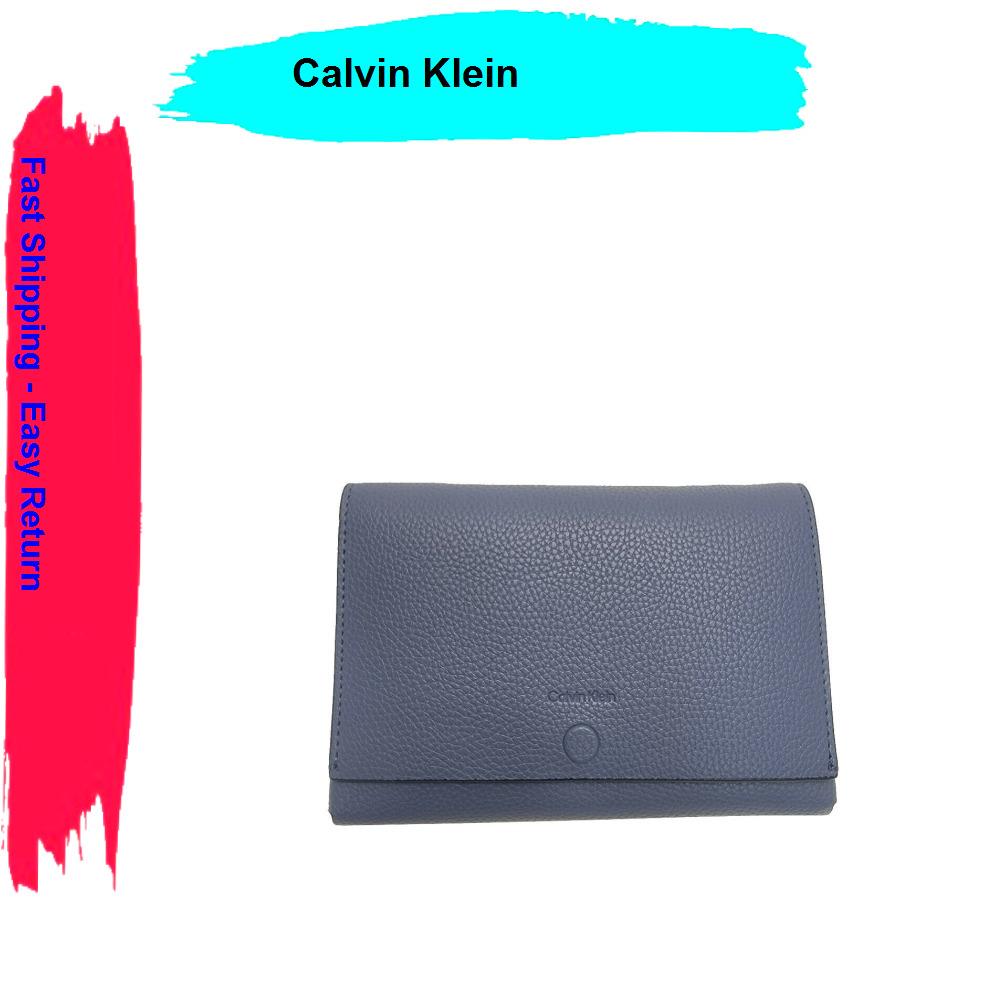 Calvin Klein Women`s Mini Leather Bag Snap Closure with Crossbody Strap