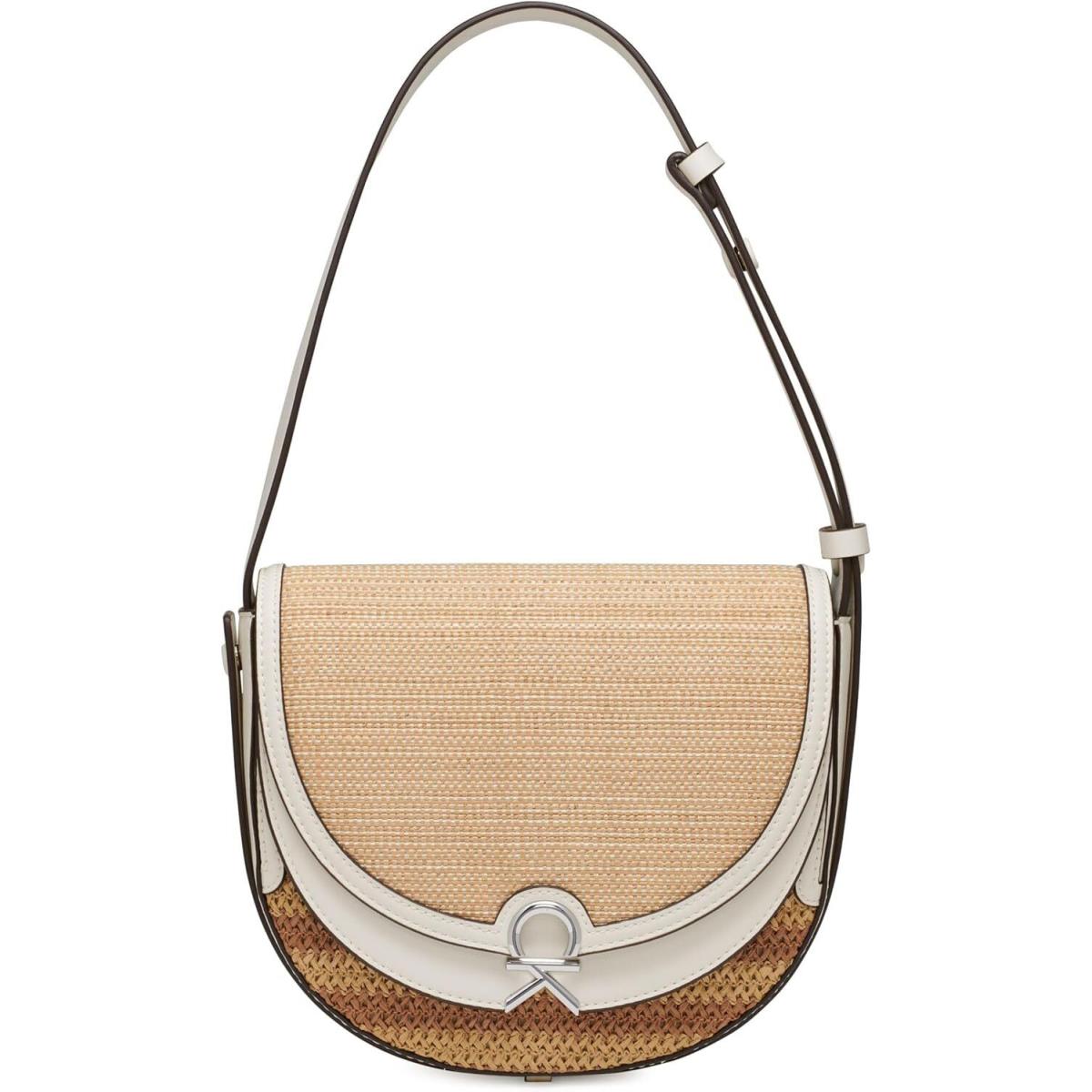 Calvin Klein Crisell Organizational Saddle One Size Natural/white Straw