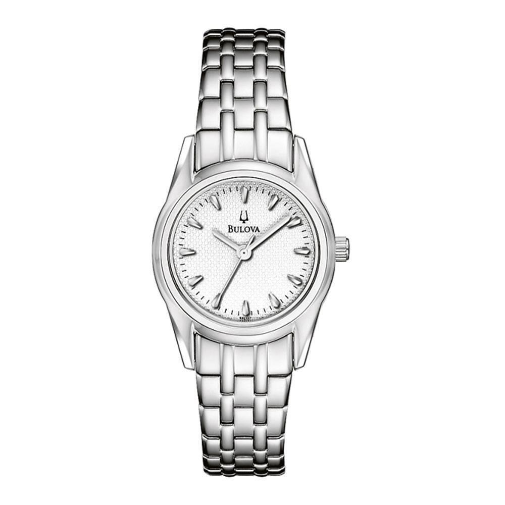 Bulova 96L127 Silver Tone Stainless Steel Women`s Watch Great Gift