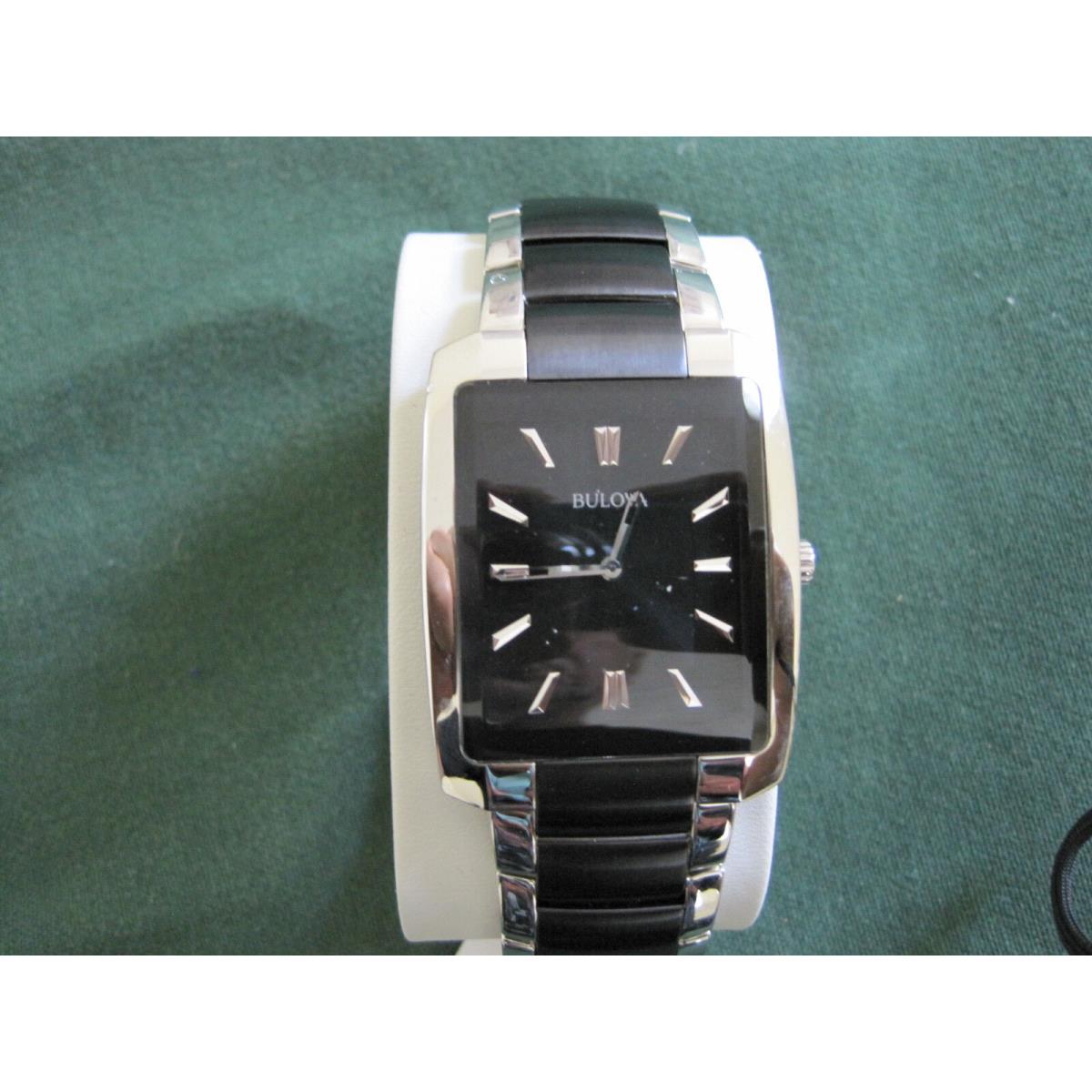 Box 039 Mans Black Ion Plated Stainless Steel Bulova Watch