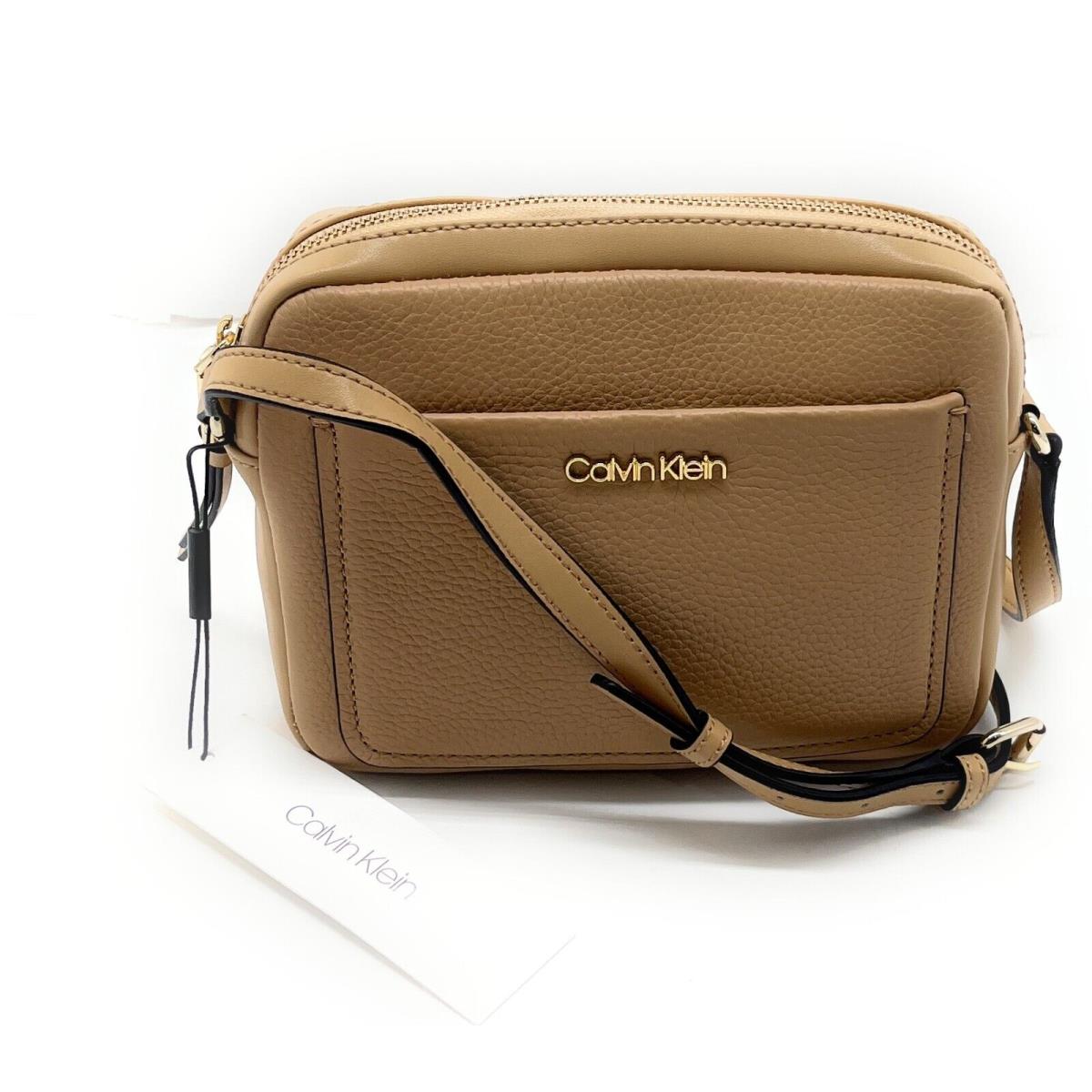 Calvin Klein Leather Crossbody Purse Color-rye