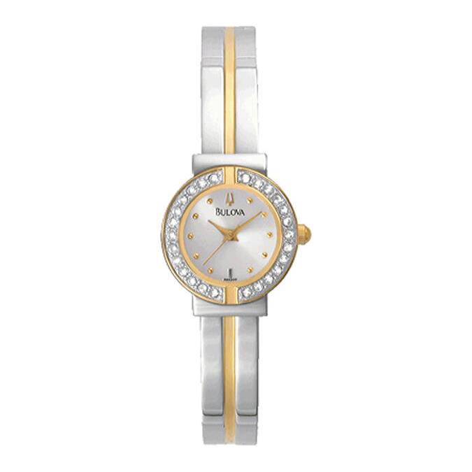 Bulova Women`s White Two-tone Stainless-steel Quartz Watch 98X000