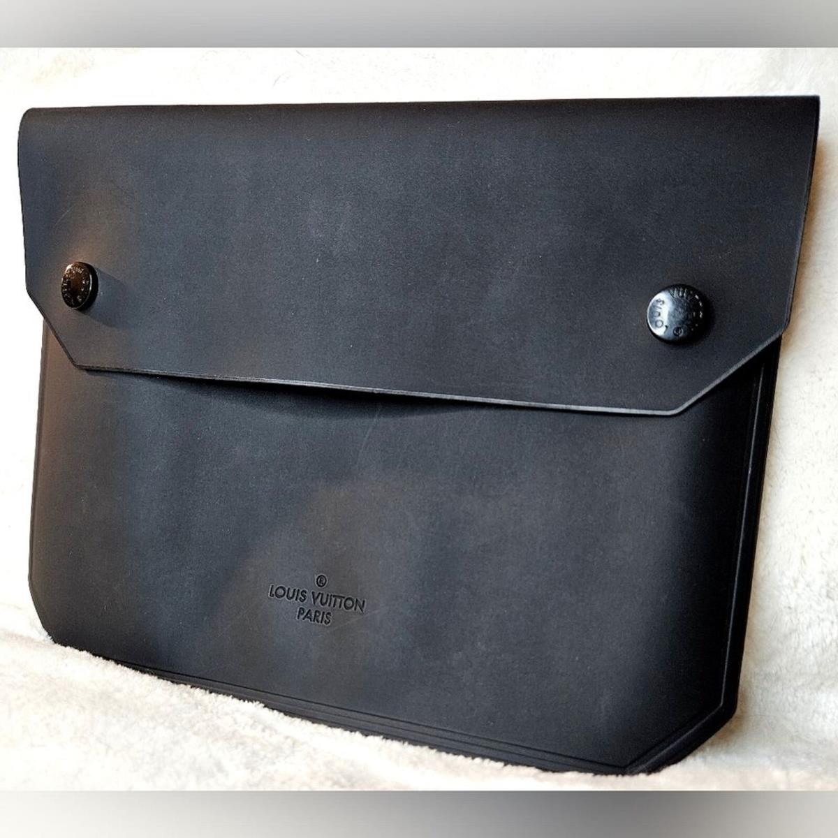 Large Black Silicone Envelope Snap Pouch Bag Swim Suit Pouchette by Louis Vuitton