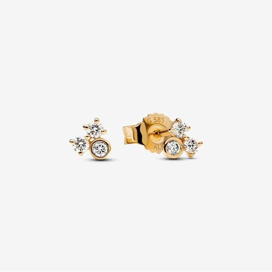 Pandora Era Gold Lab-grown Diamond Cluster Stud Earrings 253732C01