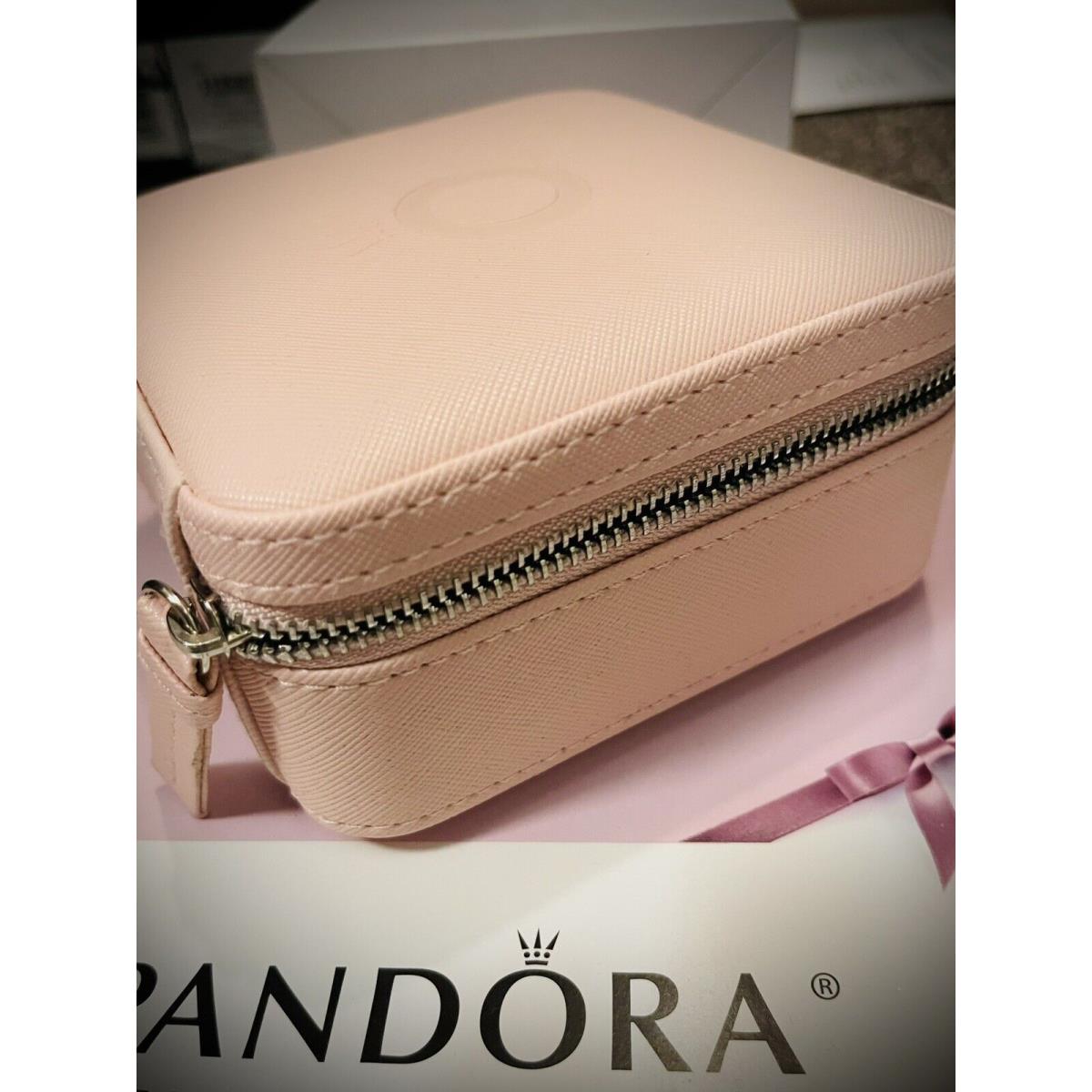 Pandora Pink Leather Mirrored Jewelry Box N23BOXN001 W/bonus Polishing Cloth